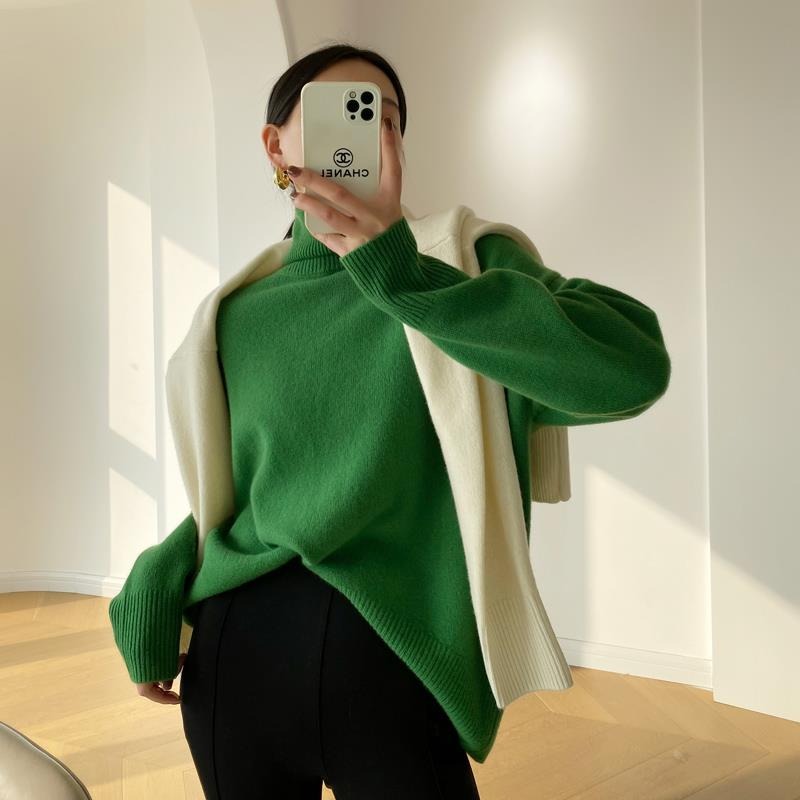 EB | Rollkragenpullover Weicher Strick Lockere Passform Lange Ärmel