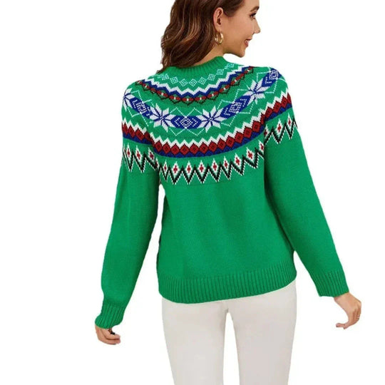 EB | Weihnachtspullover Damen Warmer Strick Winterpullover