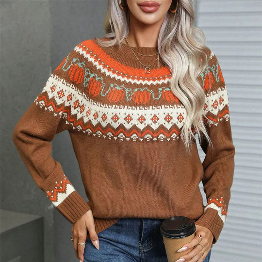EB | Norwegische Pullover Damen Strickwinterpullover für Damen