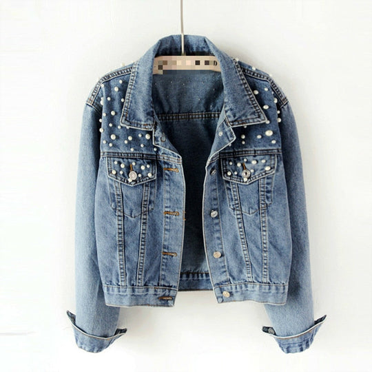 EB | Jeansjacke - Denim-Liebling mit Stilvoller Perlenverzierung