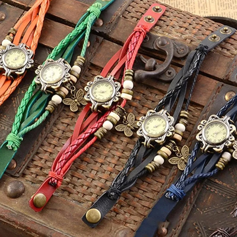 EB – Damen-Accessoire-Uhr mit Vintage-Blumenarmband