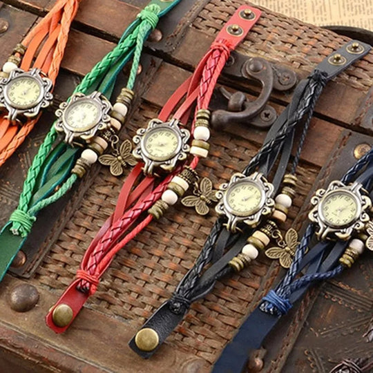 EB – Damen-Accessoire-Uhr mit Vintage-Blumenarmband