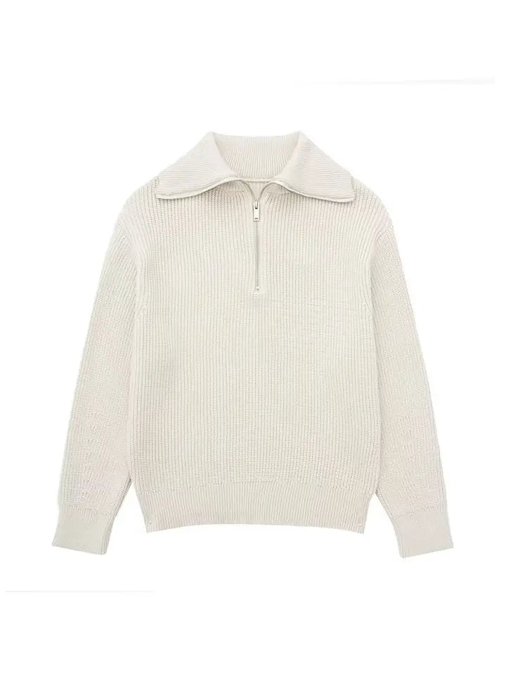EB | Retro Halbzip Gestreifter Pullover