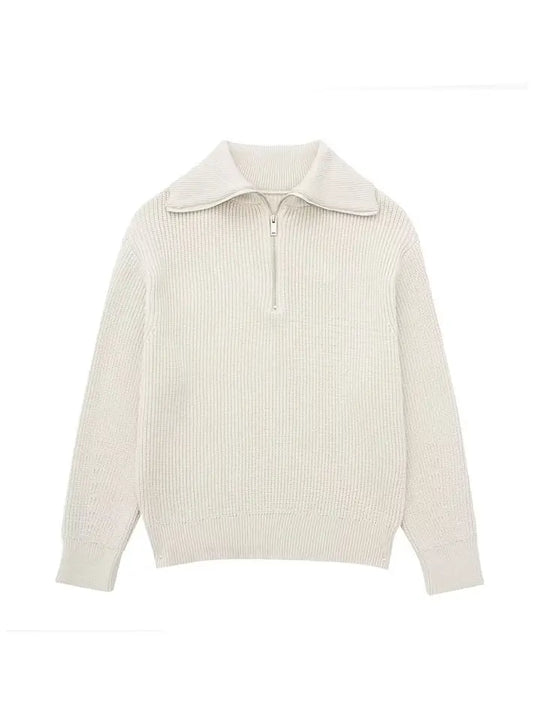 EB | Retro Halbzip Gestreifter Pullover