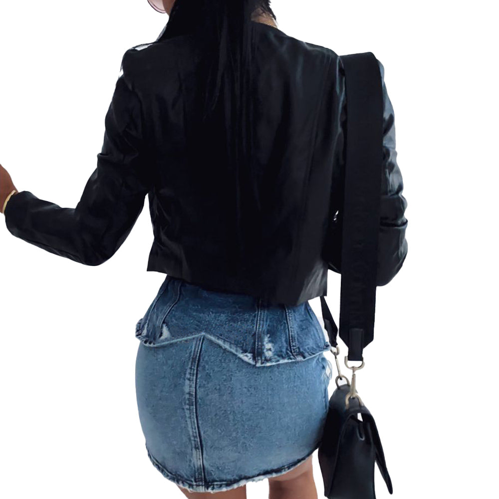 EB | Kurze Lederjacke für Damen