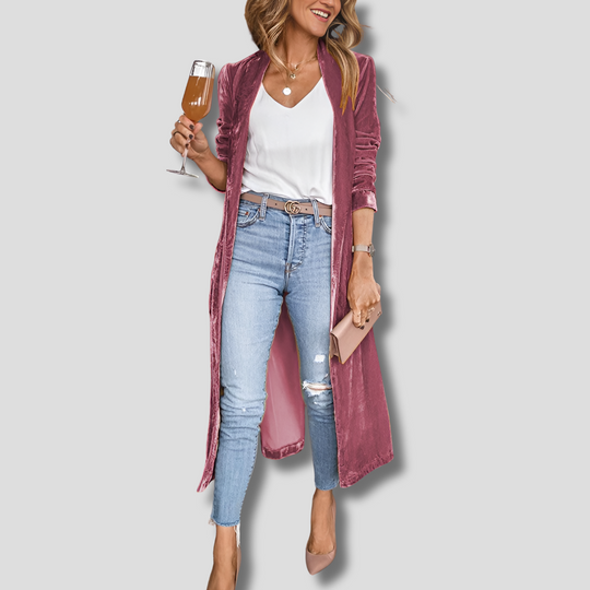 EB | Lange Stoffjacke für Damen