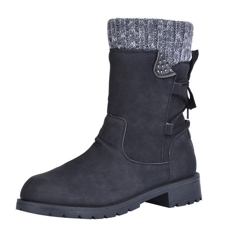 EB | Grakosystiefel mit Retro-Metall und Schnallenverzierung