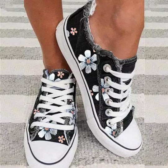 Blumenmuster Canvas Flachschuhe EB
