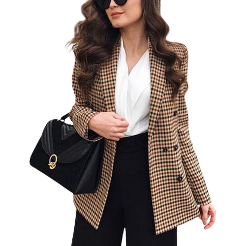 EB | Karierter Blazer mit langen Ärmeln