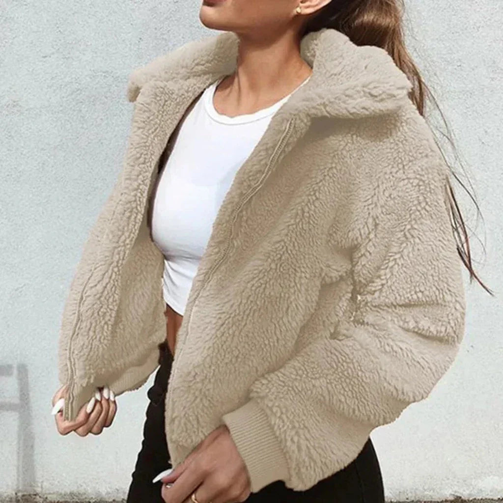 EB | Teddy Mantel - Oversized Fit - Weiches Fleece - Reißverschluss - Lässiger Look