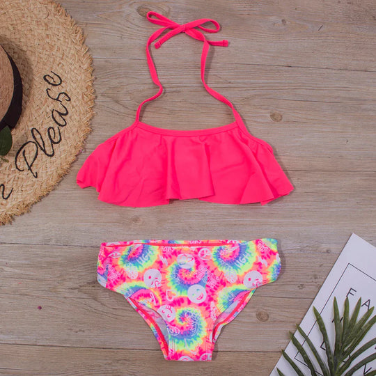 EB | Neu Falbala Kids Badebekleidung Badeanzug Neuer Druck Mädchen Kid Bikini Set 5 14 Jahre Kinder Bandage Schwimmanzug Strandbekleidung A247
