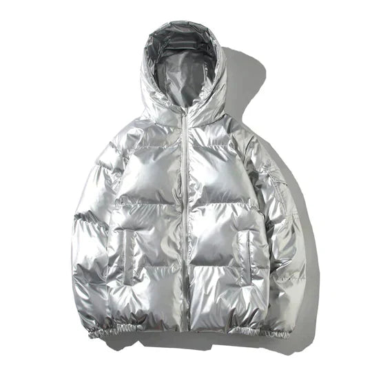 EB - Winddichte metallische Winter-Pufferjacke