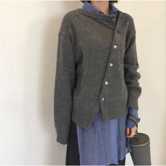Wickel-Cardigan mit Knopfdetail