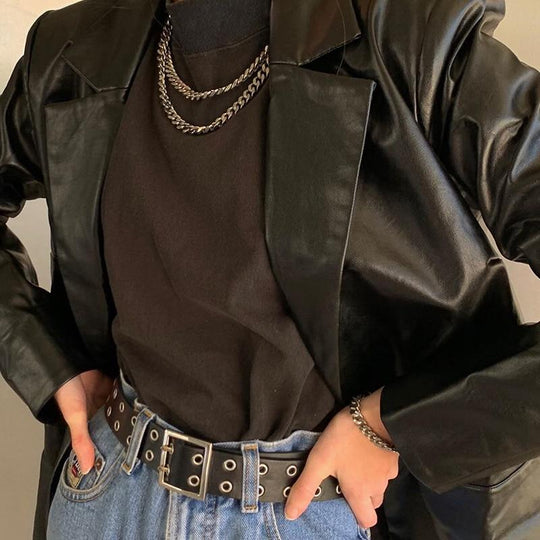 EB | MODACHIC Freizeitblazer aus PU-Leder