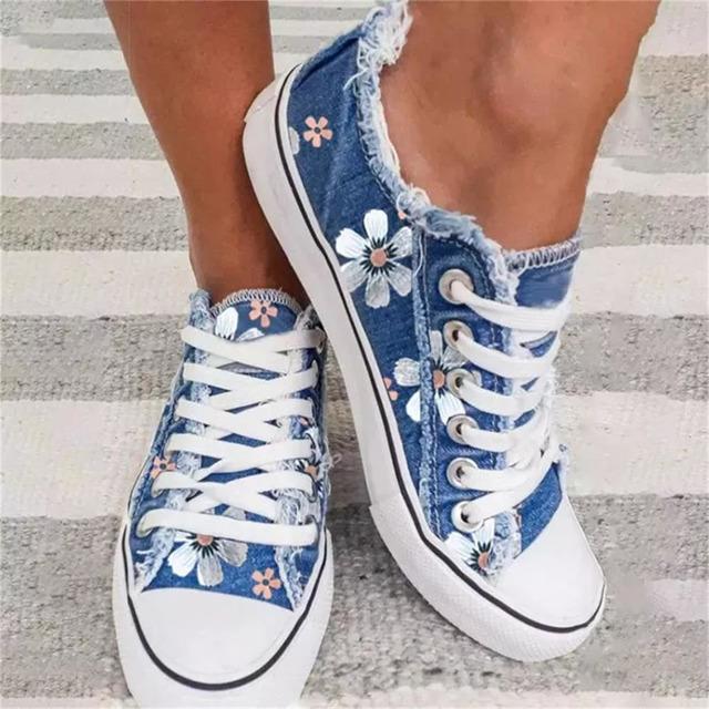 Blumenmuster Canvas Flachschuhe EB