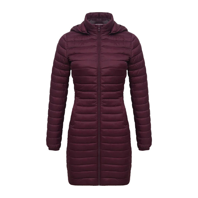 EB | Slim Fit Abnehmbare Kapuze Reißverschluss Baumwolle Winterjacke