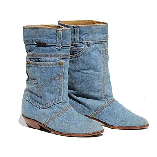 EB - Jeansstiefeletten mit kleinem Absatz
