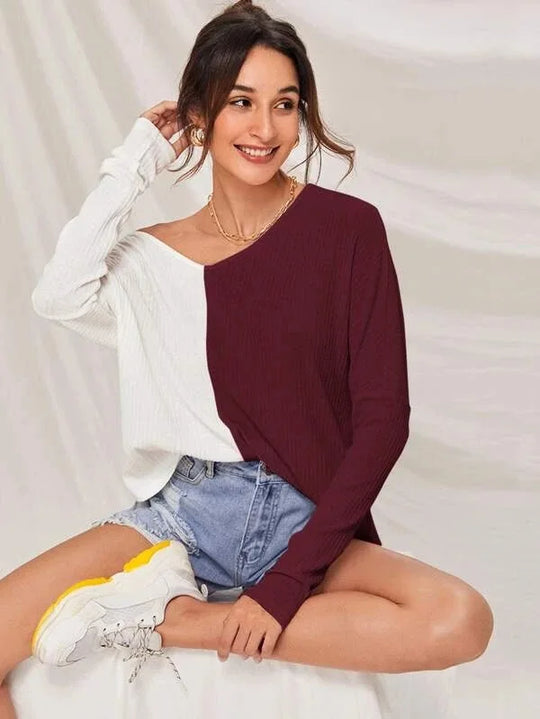 EB | Kontrastfarbiger Pullover