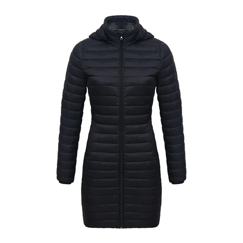 EB | Slim Fit Abnehmbare Kapuze Reißverschluss Baumwolle Winterjacke