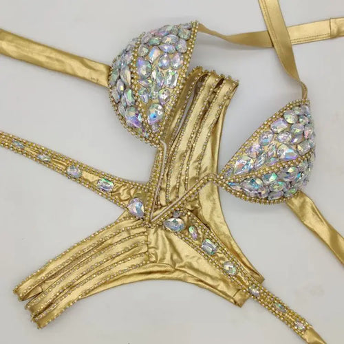 EB | Venus Urlaub V-Kragen Rhinestone Badeanzug Daimond Bikini Set Push-Up Badeanzug Bling Stein Badeanzug