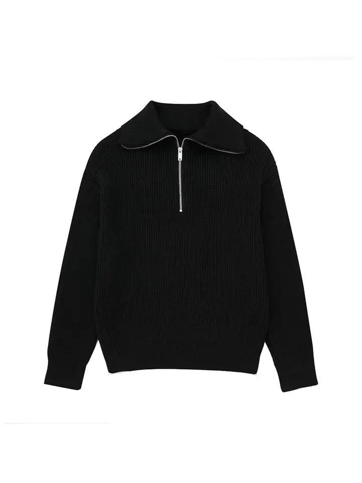 EB | Retro Halbzip Gestreifter Pullover