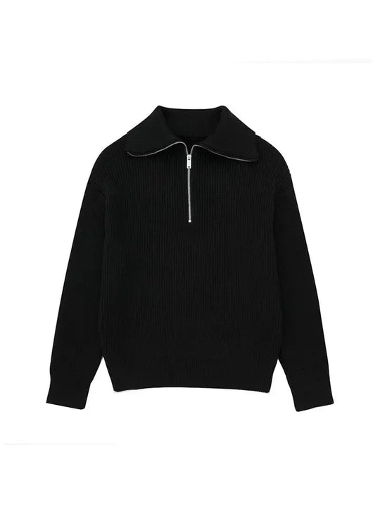 EB | Retro Halbzip Gestreifter Pullover