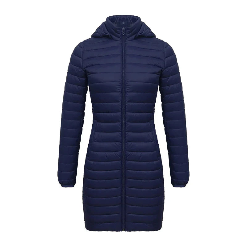 EB | Slim Fit Abnehmbare Kapuze Reißverschluss Baumwolle Winterjacke