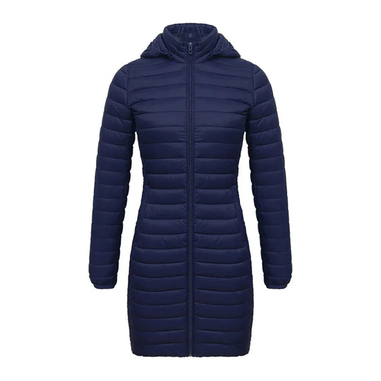EB | Slim Fit Abnehmbare Kapuze Reißverschluss Baumwolle Winterjacke