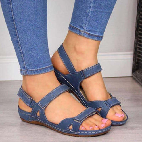 EB | Bliss Clark Orthopädische Sommersandalen mit Klettverschluss für Frauen