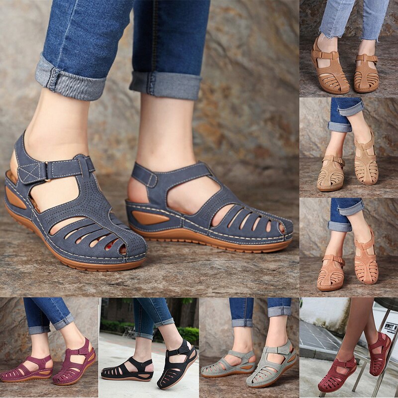 Leder Retro Orthopädische Sandalen EB