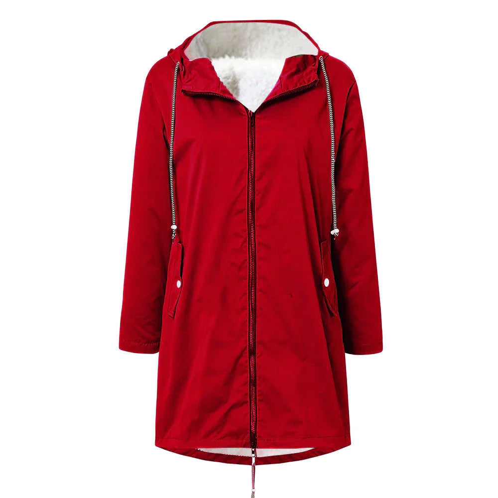 EB | Wasserdichter Fleece-Pullover mit Kapuze für Frauen Perfekt für Herbst Winter