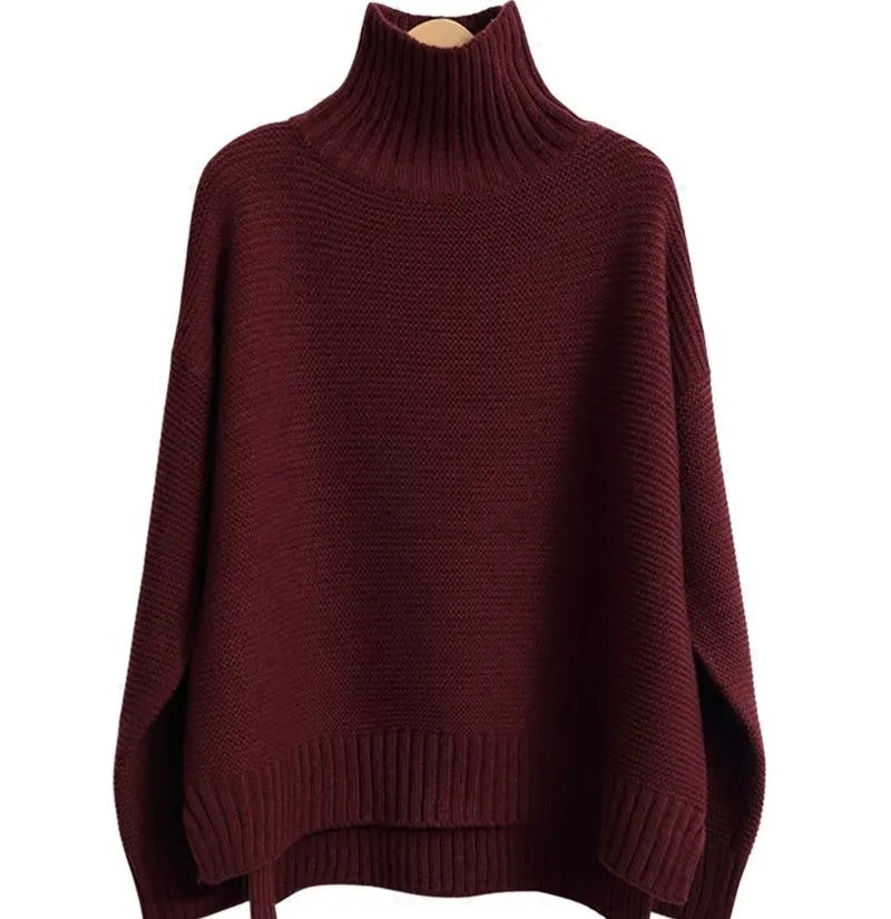 EB | Oversized Rollkragenpullover Gestricktes Polyester Komfort und Eleganz