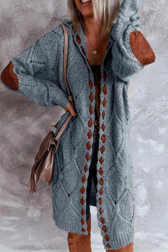 EB | Langarm-Cardigan mit Kapuze für Damen