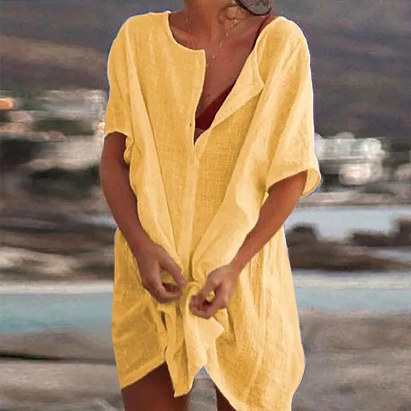 EB | Strickkleid Aus Baumwolle und Leinen