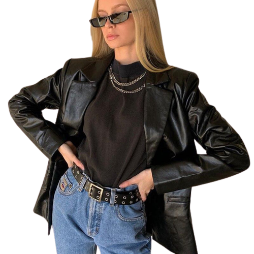 EB | MODACHIC Freizeitblazer aus PU-Leder