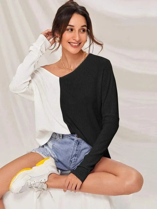 EB | Kontrastfarbiger Pullover