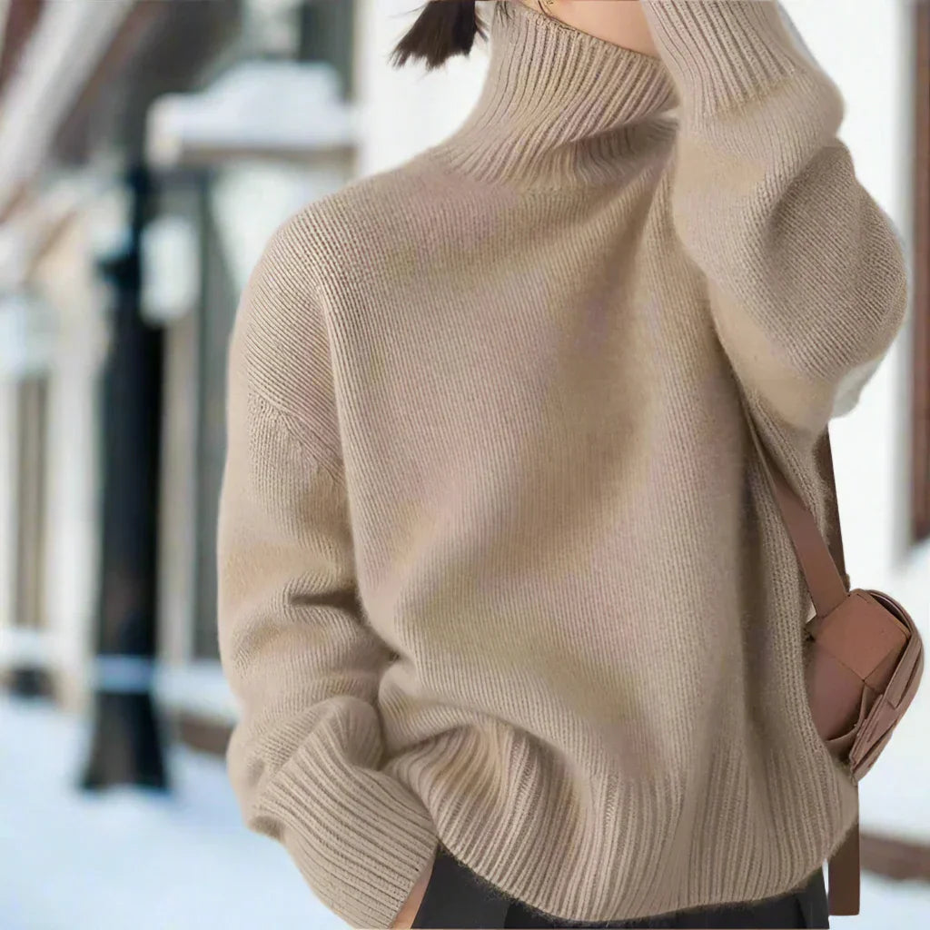 EB | Rollkragenpullover Strick Oversized Fit Langärmlig Bequem
