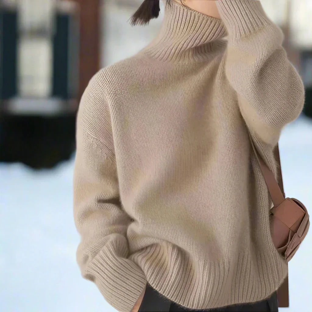 EB | Rollkragenpullover Strick Oversized Fit Langärmlig Bequem