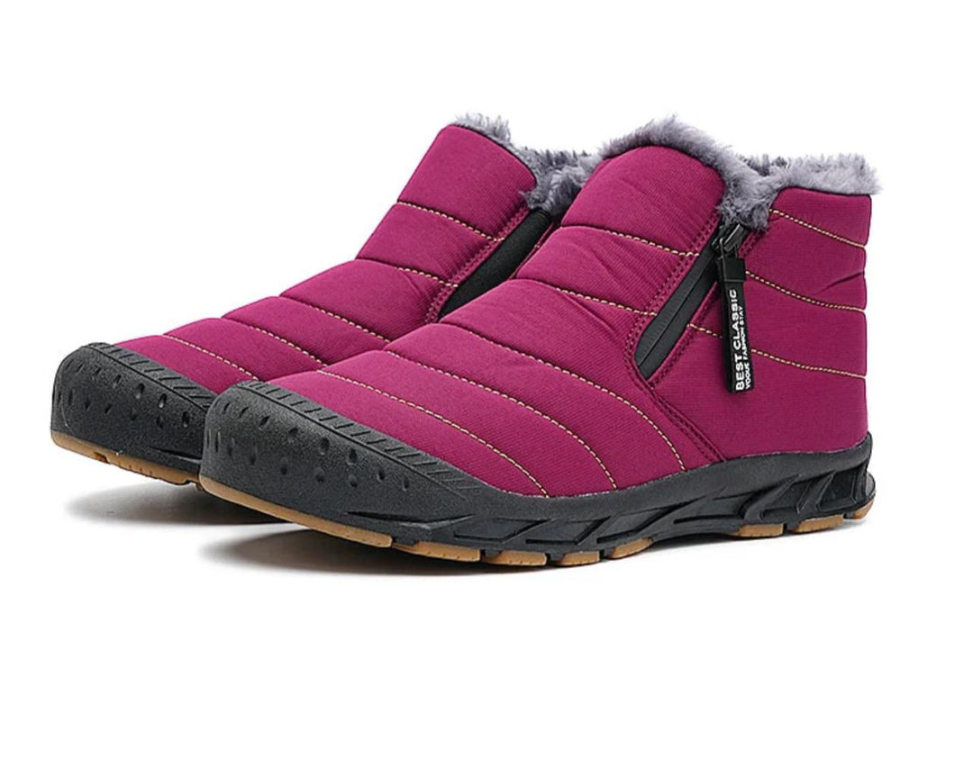 EB | Damen Warme Winter Kunstfell, Gefüttert mit Wasserdichten Outdoor Schnee Stiefeln