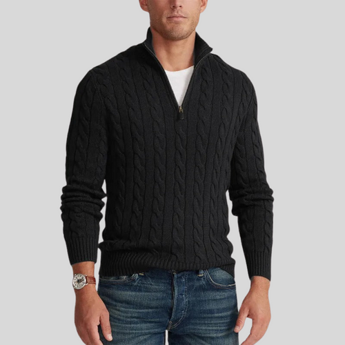 EB | Herren Kabelstrick-Pullover mit Reißverschluss