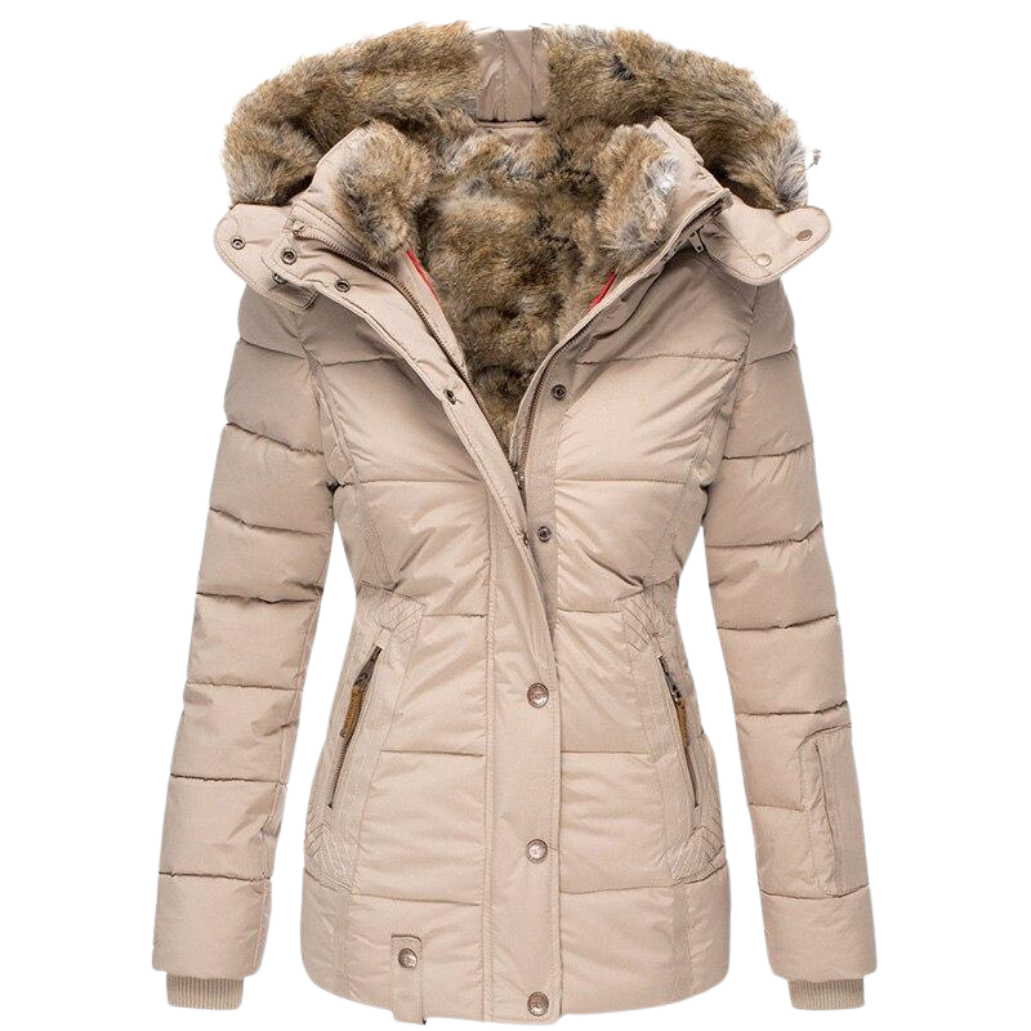 EB | Gesteppter Wintermantel für Damen mit Fellkragen