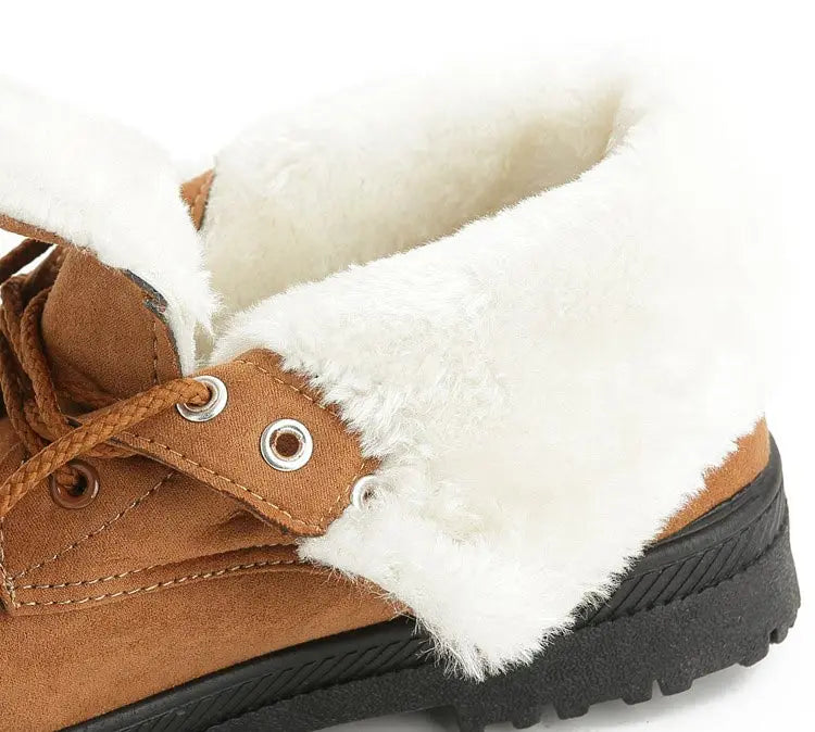 Wasserdichte, fleecegefütterte, rutschfeste Winterstiefel mit Schnürsenkeln EB