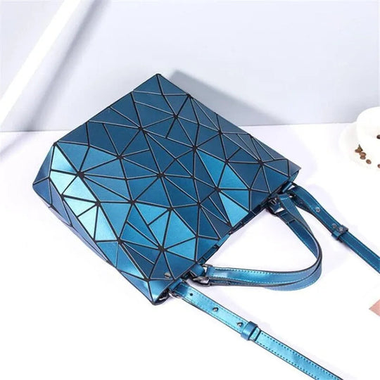 EB | Tasche Geometrisches Muster Blau Funktional für Die Moderne Frau