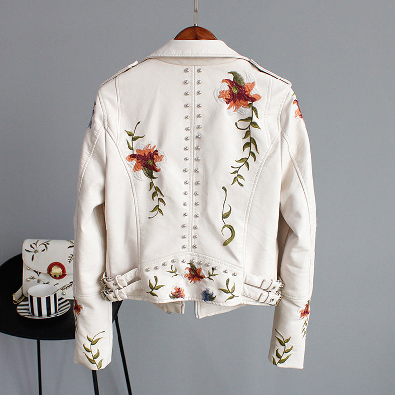 EB | Bikerjacke mit Stickerei Pu-leder Elegant, Einzigartig