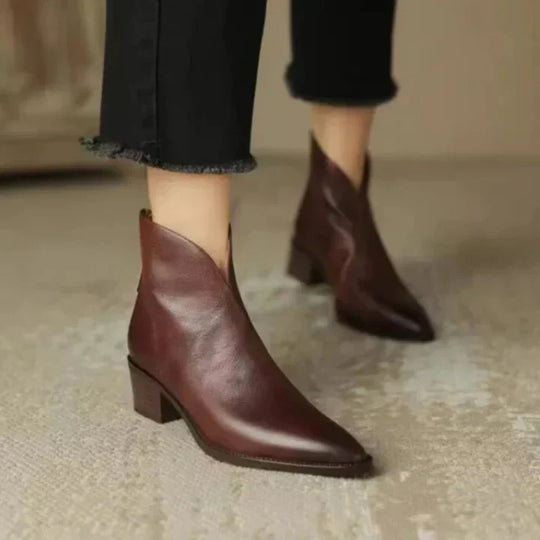 EB | Damenstiefelette Aus Leder mit Blockabsatz