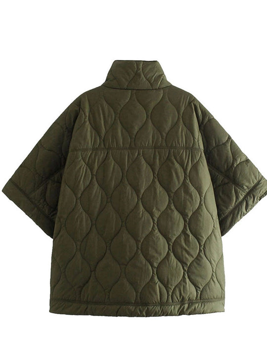 EB | Damen Wattierte Winterjacke mit Kurzen Ärmeln und Hohem Kragen