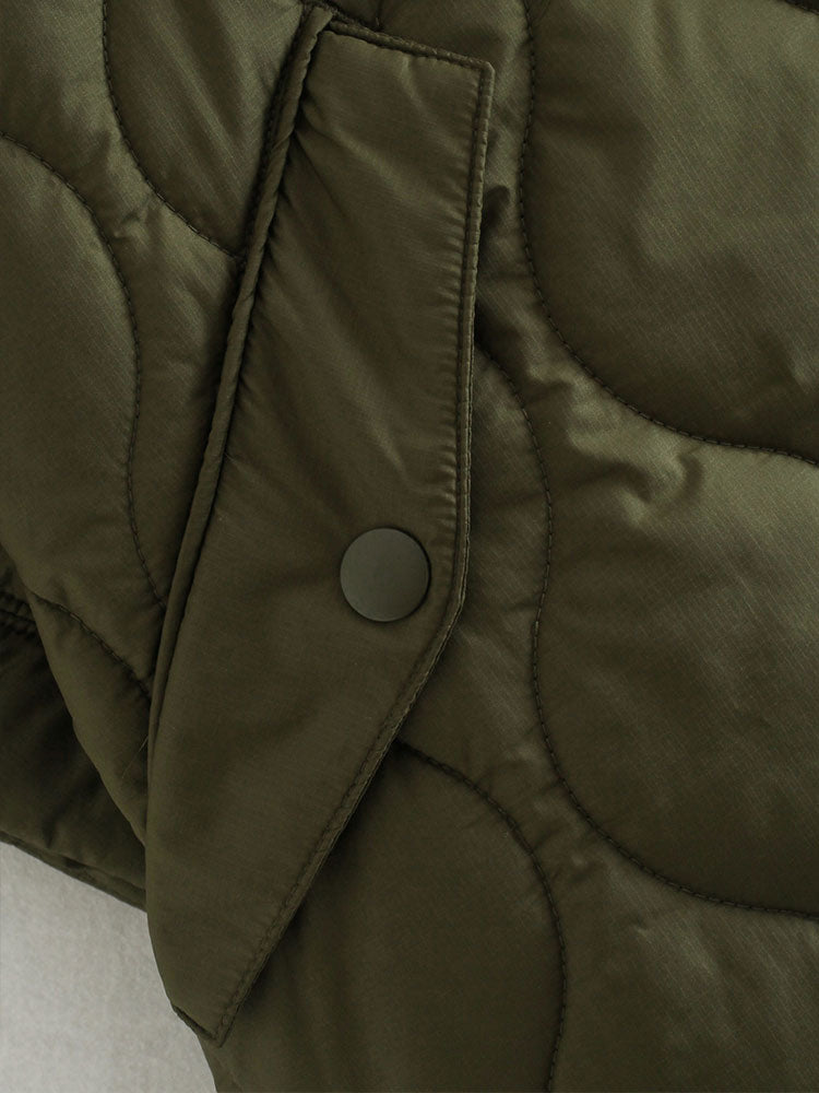 EB | Damen Wattierte Winterjacke mit Kurzen Ärmeln und Hohem Kragen