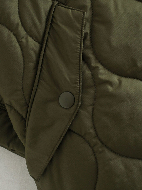 EB | Damen Wattierte Winterjacke mit Kurzen Ärmeln und Hohem Kragen