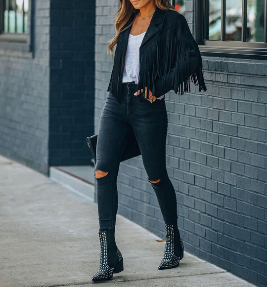 EB | Retro Chic Jacke mit Fransen