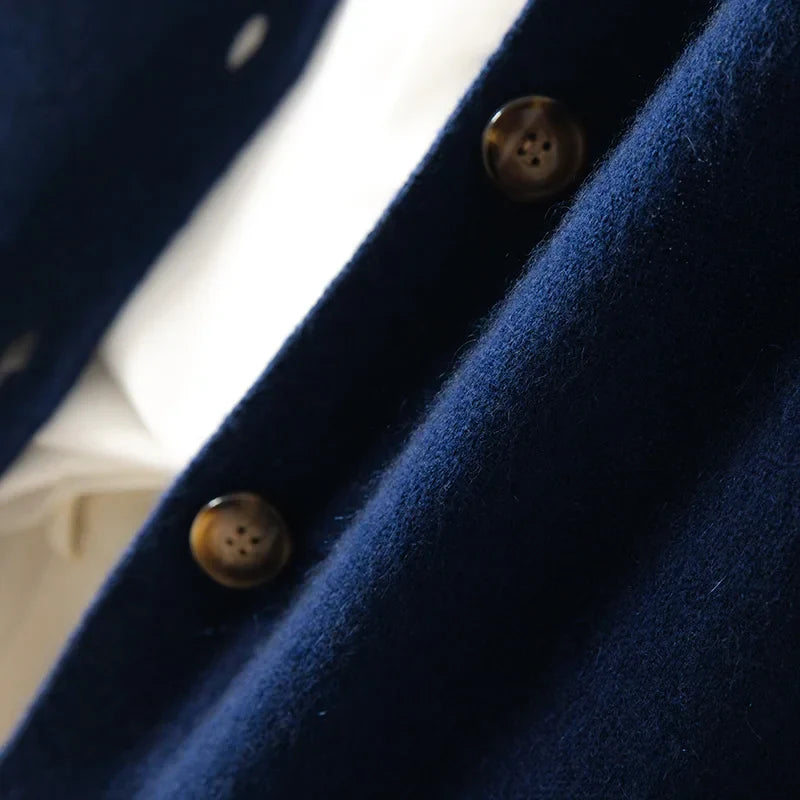 EB | Strickjacke mit Stehkragen und Knopfleiste - Eleganter Freizeitstil für Büro und Alltag